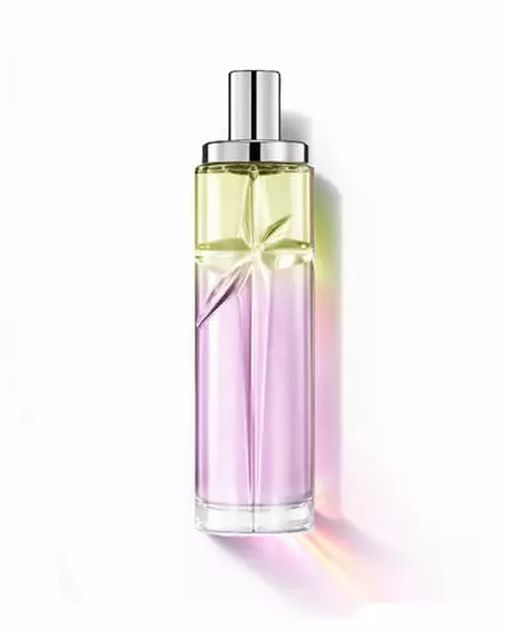 Gourmet Berry: flacone alto con sfumatura verde chiaro e rosa su sfondo bianco.