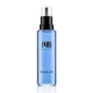 Flacone ricarica blu A*Men Eau de Toilette con tappo spray nero su sfondo bianco.