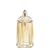 Flacone di fragranza Alien Goddess su sfondo grigio chiaro