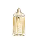 Flacone di fragranza Alien Goddess su sfondo grigio chiaro